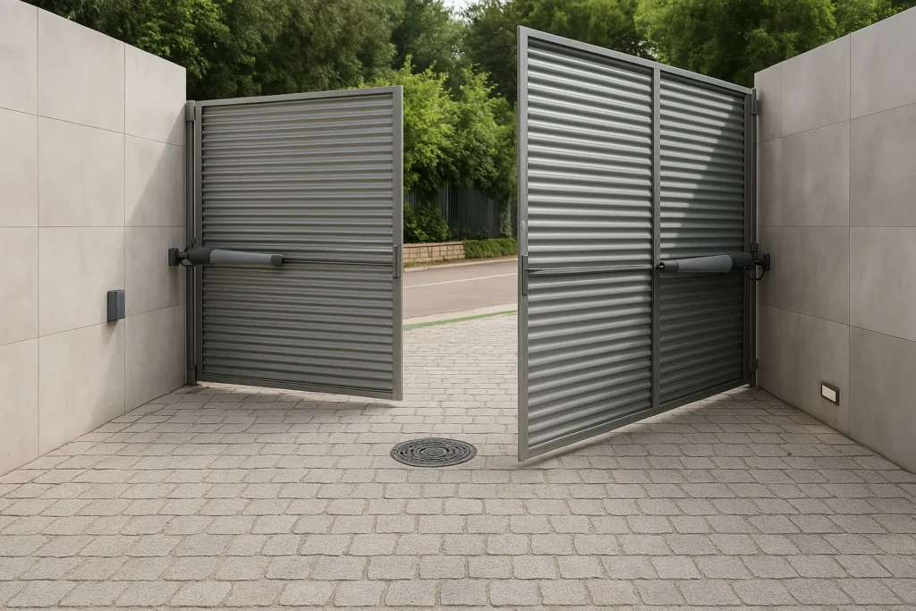 Puerta de garaje automática abatible en Girona