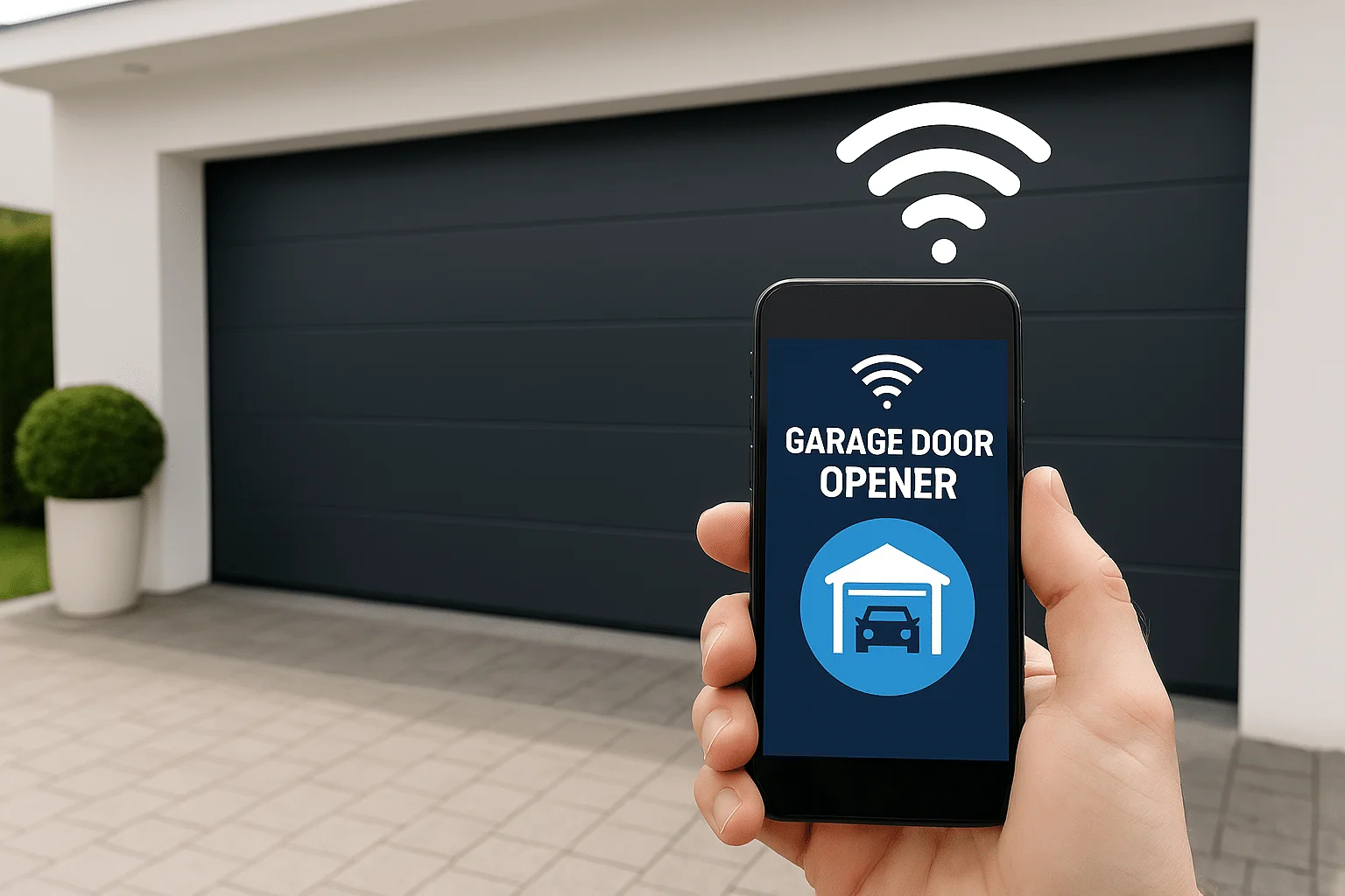 Puerta de garaje seccional con wifi en Girona